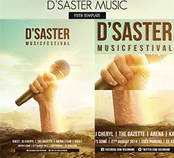 音乐盛典海报/传单模板：DSaster Music Flyer Template